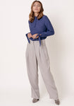 מכנסיים ארוכים לנשים - אפור - דגם ניקנור - US-Fashion.tlv