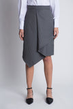 חצאית ישרה- אפור - דגם ברונקס - US-Fashion.tlv