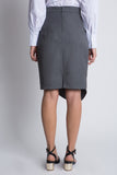 חצאית ישרה- אפור - דגם ברונקס - US-Fashion.tlv
