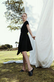 שמלת מעטפת - שחור- דגם אלהמברה - US-Fashion.tlv