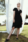 שמלת מעטפת - שחור- דגם אלהמברה - US-Fashion.tlv