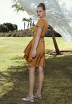 שמלת מעטפת - זהב - דגם אלהמברה - US-Fashion.tlv
