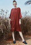 שמלת אוברסייז - בורדו - דגם רזיאל - US-Fashion.tlv